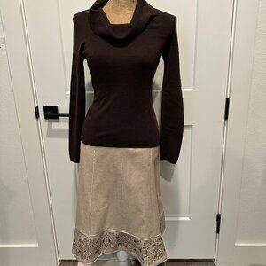 2 pcs. Ann Taylor Wool Blend Skirt & Merino Wool Cowlneck Sweater